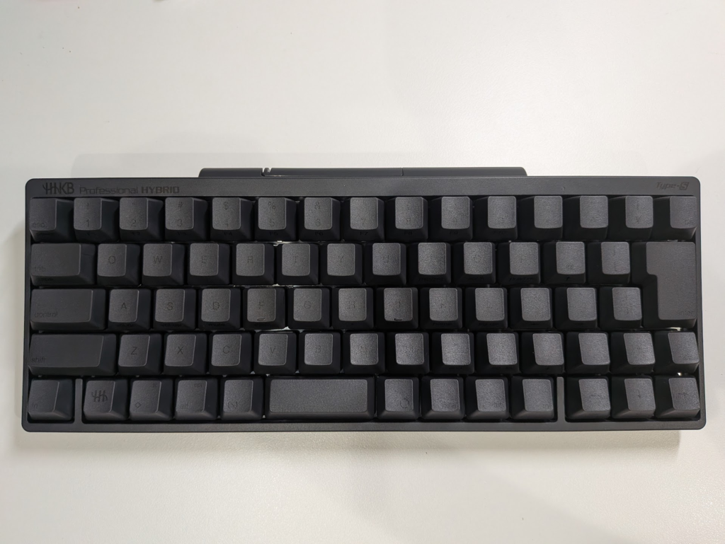 HHKB Professional HYBRID Type-S 30周年記念モデルを真上から見たところ（中央印字）